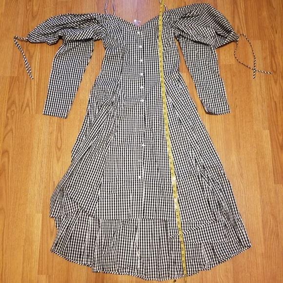 Black/White Gingham Hi Low Dress - Picture 4 of 7